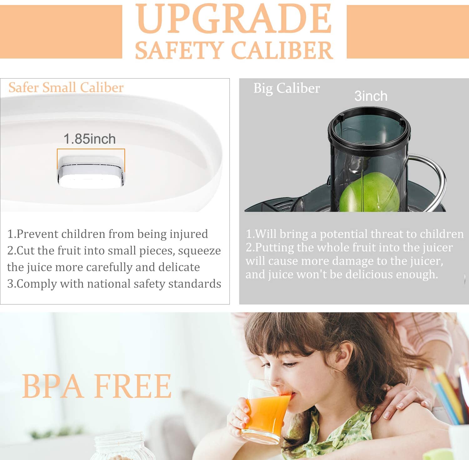 MEGAWISE Slow Masticating Juicer 9 Segment Spiral 2 Speed Modes 50dB Quiet Motor