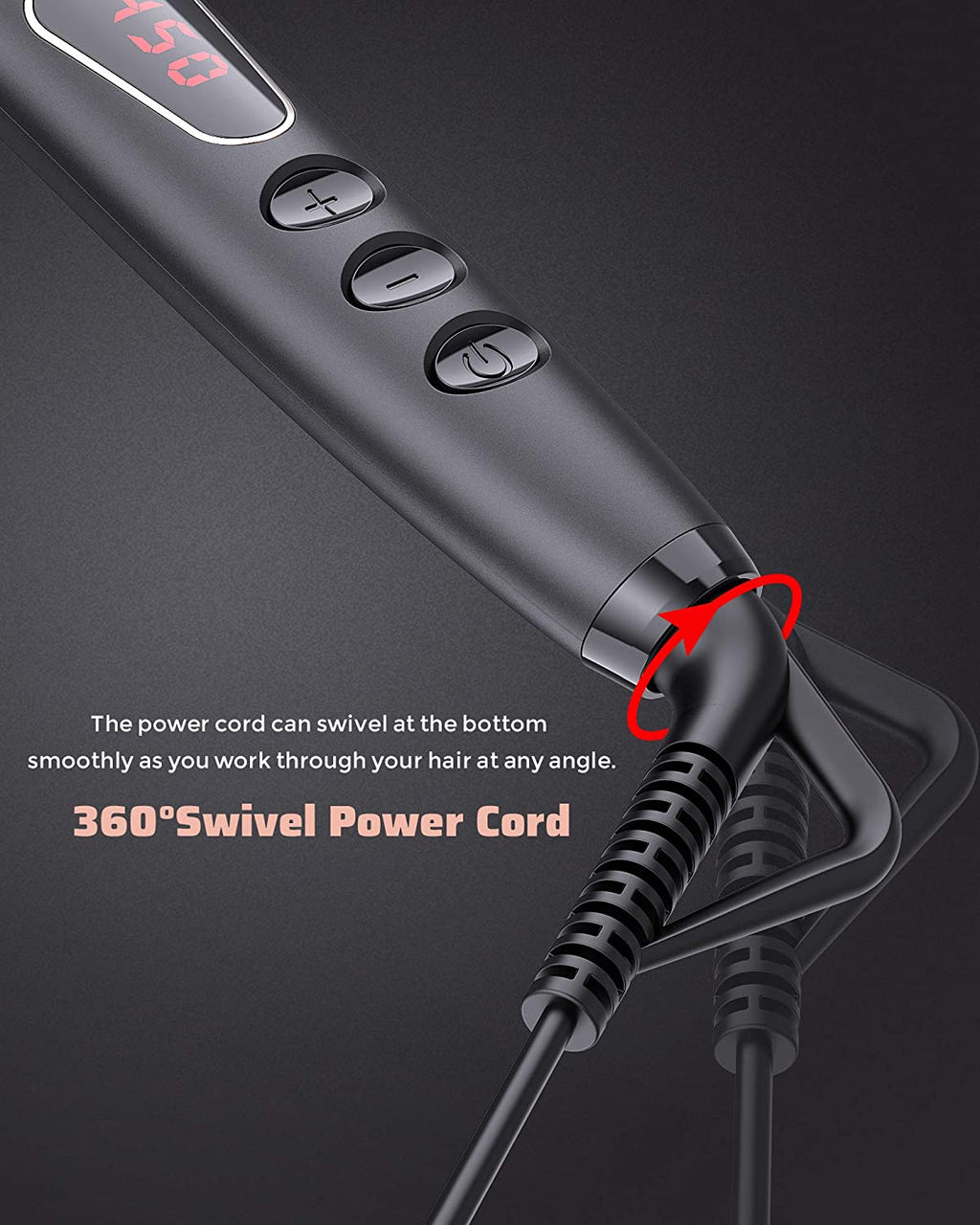 MEGAWISE Enhanced Ionic Anti-Scald Hair Straightener Brush with Universal Dual Voltage, MCH