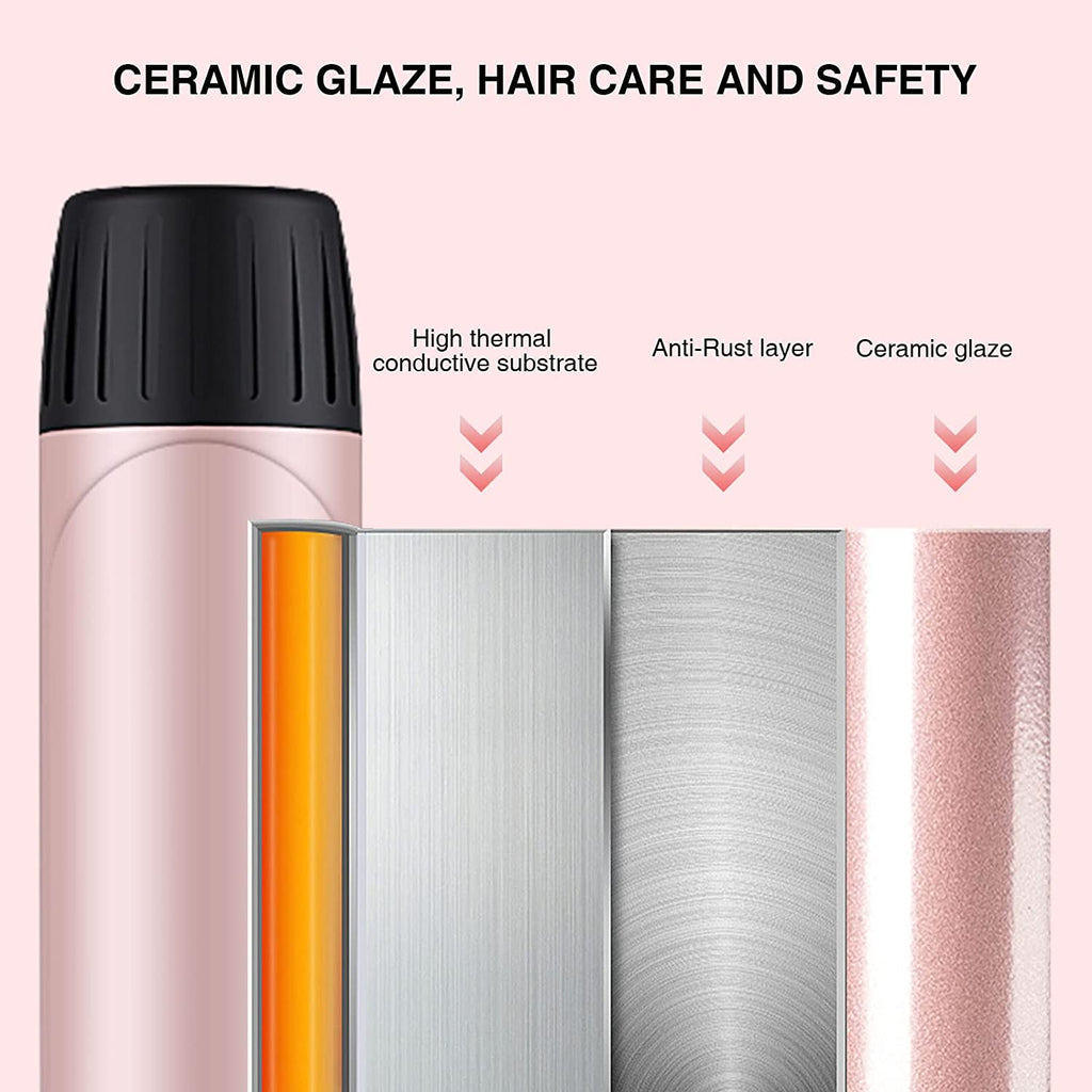 MegaWise Pro 1.5 inch Ceramic Hair Curling Iron, 20s PTC Fast Heating Tech, Anti-Scald Insulated Grip &Tip, Auto Shut Off and 360° Swivel Cord, 2 Clips and Heat-Resistant Glove Included