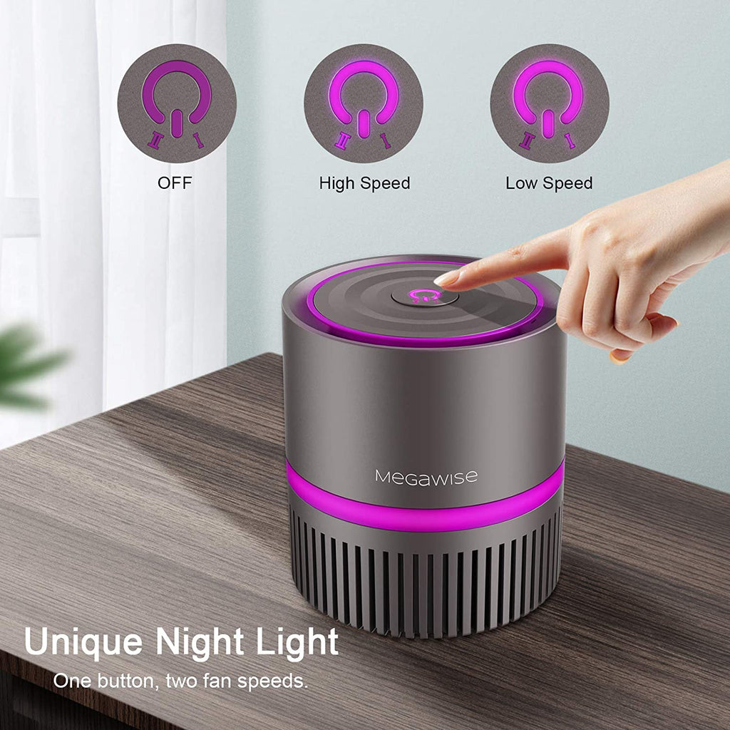 MEGAWISE EPI810 Desktop Air Purifier, True HEPA Filter Air Cleaner Updated 2022 Version