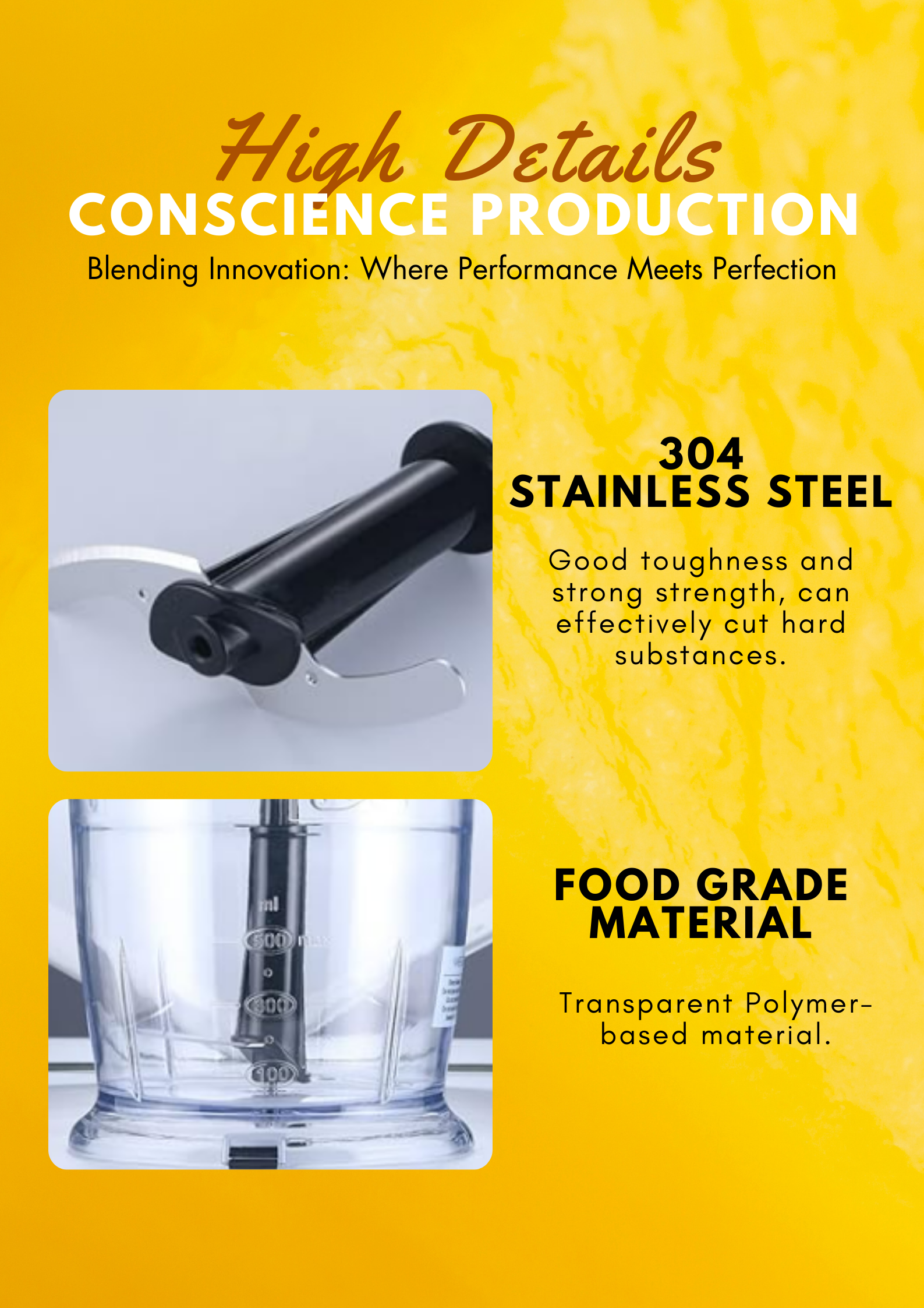 MEGAWISE Pro 5-in-1 Immersion Hand Blender, 400W Powerful Motor, 12 Speed Settings, 500ml Chopper, 600ml Beaker, Whisk & Milk Frother, Titanium-Reinforced Blades for Superior Blending